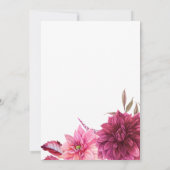 Save The Date Mariage photo automne Bourgogne et rose (Dos)