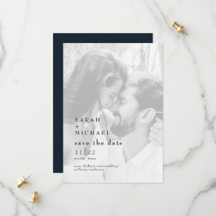 Save The Date Mariage photo B/W de la Marine Enregistrer la date