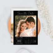 Save The Date Mariage photo Black Calendar Couple Two