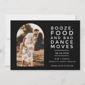 Save The Date Mariage photo Black White Modern Arch (Devant)