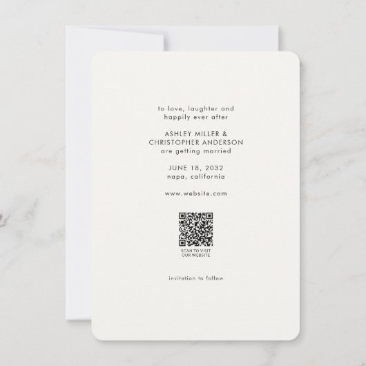 Save The Date Mariage photo blanc de lait végétal floral minimal (Dos)