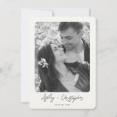 Save The Date Mariage photo blanc de lait végétal floral minimal (Devant)