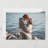 Save The Date Mariage photo bleu de la Marine moderne Deux sauve (Dos)