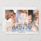 Save The Date Mariage photo Blue Mediterranean Lemon Three (Devant)