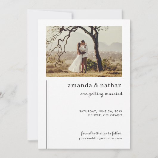 Save The Date Mariage photo bohème moderne (Dos)