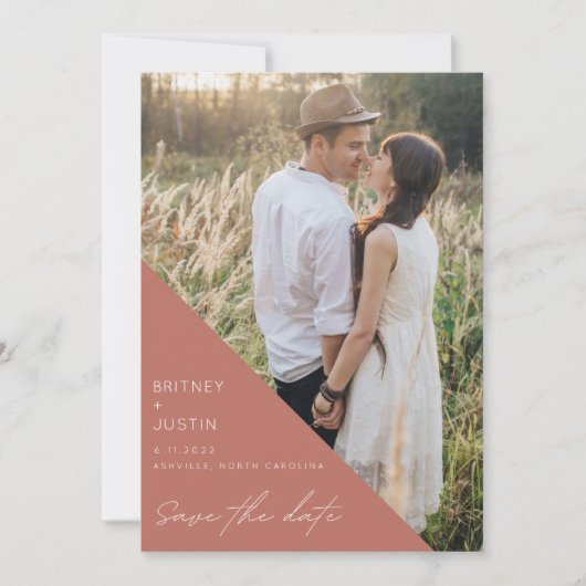 Save The Date Mariage photo Bohemian Terracotta Arch (Devant)