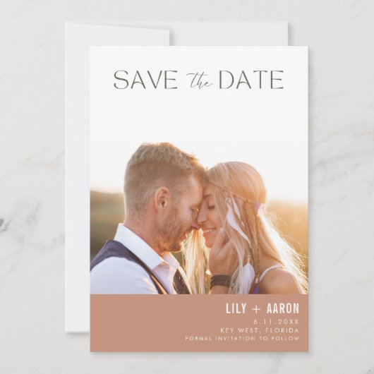 Save The Date Mariage photo Boho moderne (Devant)