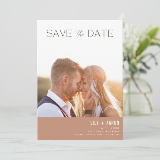 Save The Date Mariage photo Boho moderne (Debout devant)