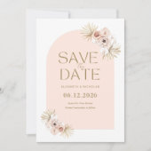 Save The Date Mariage photo Boho Pampas Grass (Devant)