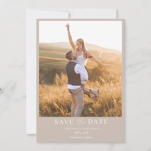 Save The Date Mariage photo Boho simple (Devant)