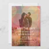 Save The Date Mariage photo Bokeh de couleur moderne (Devant)