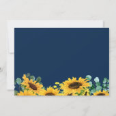 Save The Date Mariage photo Bold Navy Blue Yellow Sunflower (Dos)