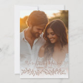 Save The Date Mariage photo botanique moderne Boho Mocha Mousse (Dos)