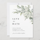 Save The Date Mariage Photo Botanique Vert Sauge (Devant)