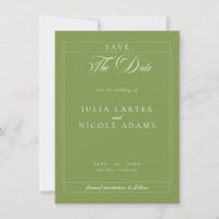 Mariage photo calligraphié en ivoire vert classiqu