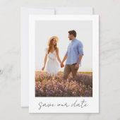 Save The Date Mariage photo Calligraphie manuscrite simple (Devant)