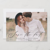 Save The Date Mariage photo calligraphie moderne enregistrer la  (Devant)