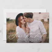 Save The Date Mariage photo calligraphie moderne enregistrer la  (Devant)