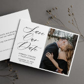 Save The Date Mariage photo calligraphie simple et élégant