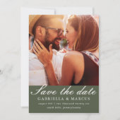 Save The Date Mariage photo chic vert (Devant)