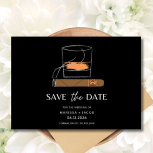 Save The Date Mariage photo Cigar Whiskey