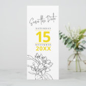 Save The Date Mariage photo citron jaune fleur enregistrer la da (Debout devant)
