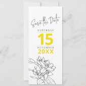 Save The Date Mariage photo citron jaune fleur enregistrer la da (Devant)