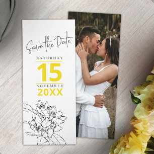 Save The Date Mariage photo citron jaune fleur enregistrer la da