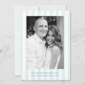 Save The Date Mariage Photo Classic Aqua Rayures (Dos)