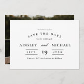 Save The Date Mariage photo classique élégant Enregistrer la dat (Devant / Derrière)