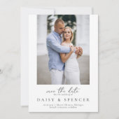 Save The Date Mariage photo classique simple noir et blanc (Devant)