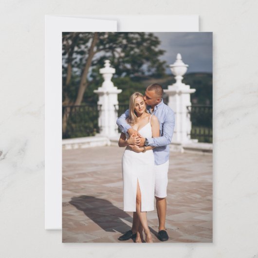 Save The Date Mariage photo classique simple noir et blanc (Dos)