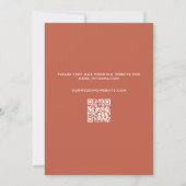 Save The Date Mariage Photo Code QR Terracotta de Style Rétro &  (Dos)