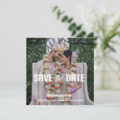 Save The Date Mariage photo coloré moderne (Debout devant)