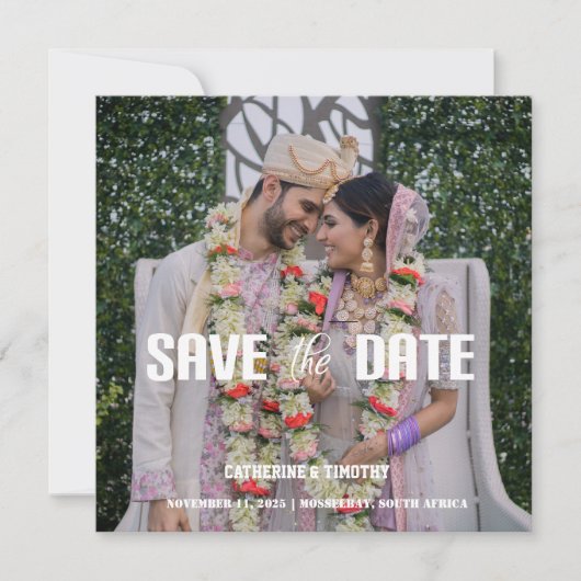 Save The Date Mariage photo coloré moderne (Devant)
