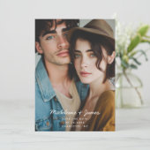 Save The Date Mariage Photo Complet Moderne Simple Script Minima (Debout devant)