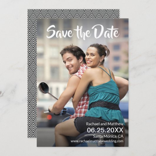 Save The Date Mariage photo complète Enregistrer la date (Devant / Derrière)
