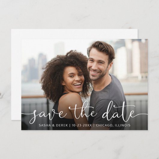 Save The Date Mariage photo complète Enregistrer la date (Devant / Derrière)