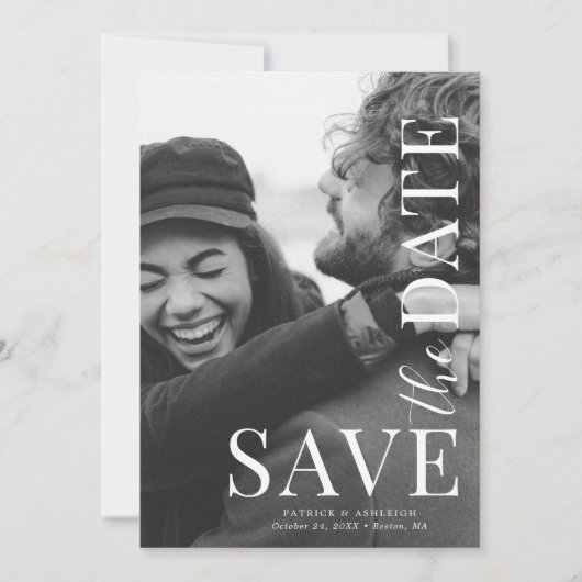 Save The Date Mariage photo complète moderne Enregistrer la date (Devant)