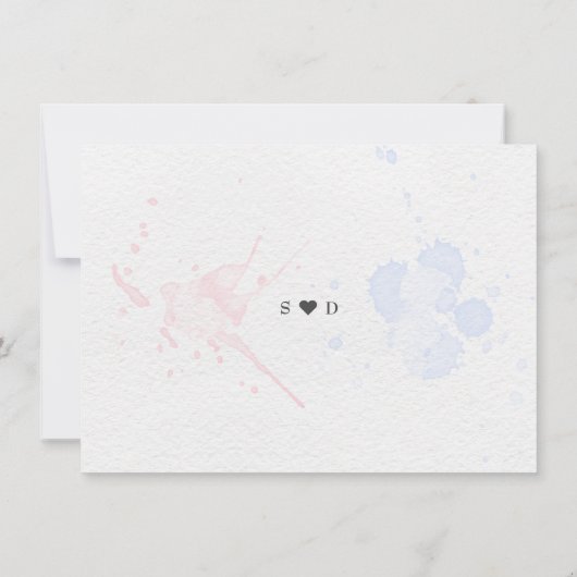 Save The Date Mariage photo couleur aquarelle unique (Dos)