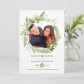 Save The Date Mariage photo Country Greenery (Debout devant)
