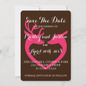 Save The Date Mariage Photo Country Rustique Cerf Amour (Dos)