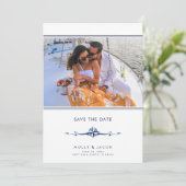 Save The Date Mariage photo de bande nautique Enregistrer la dat (Debout devant)
