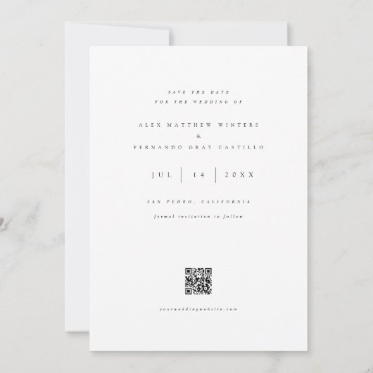 Save The Date Mariage Photo De Base Enregistrer L'Invitation Car (Dos)