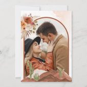 Save The Date Mariage photo de cactus dans le désert de fleurs d (Dos)