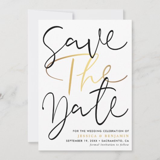 Save The Date Mariage photo de Calligraphie moderne (Devant)