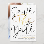 Save The Date Mariage photo de Calligraphie moderne (Devant / Derrière)