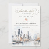 Save The Date Mariage photo de Chicago, Illinois Scape (Devant)