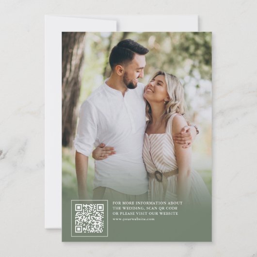 Save The Date Mariage Photo de citrouille blanche en bois rustiq (Dos)