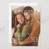 Save The Date Mariage photo de couverture de magazine élégant (Devant / Derrière)